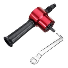 Drill， YT-160A Red Double Head Sheet Metal Nibbler Cutter Drill Attachment Metal Sheet Cutter Fit for Electric Drill