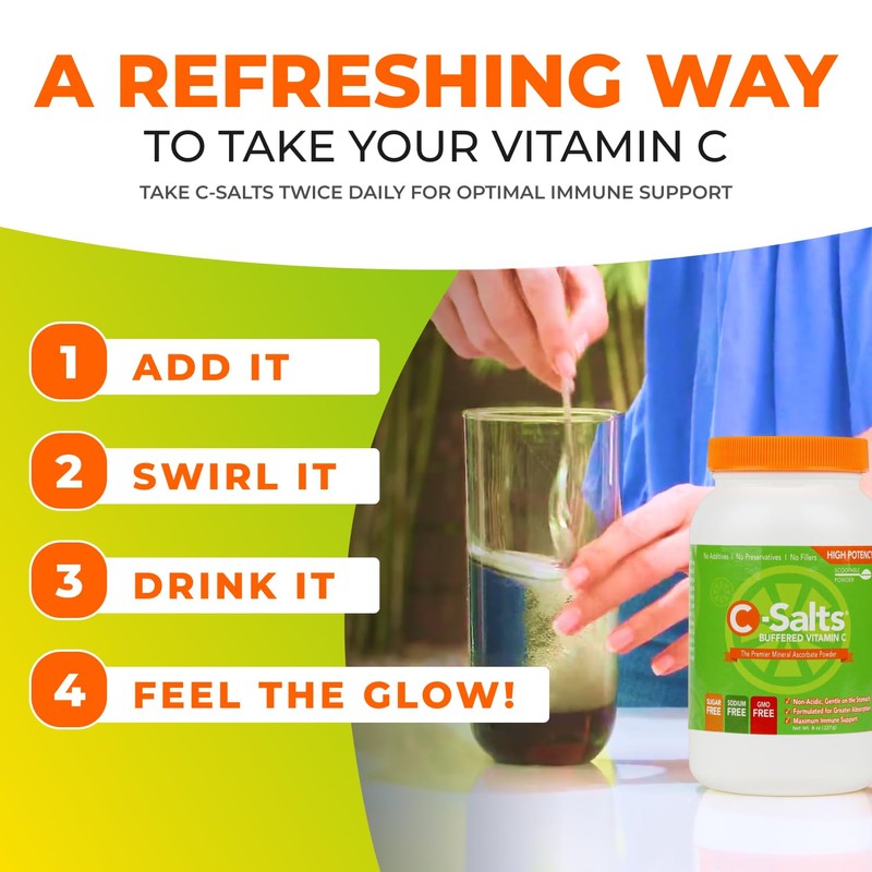 C-Salts Vitamin C Powder - 100% Pure Buffered Ascorbic Acid