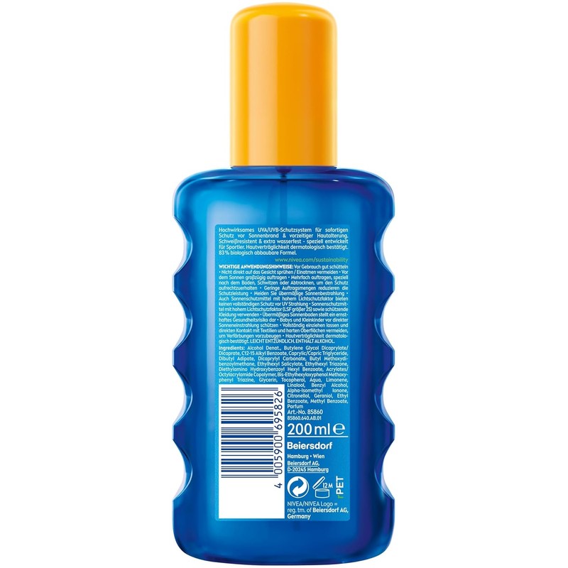 NIVEA SUN UV Dry Protect Sport Sonnenspray LSF 50 (200
