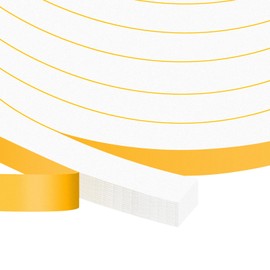 Trisiki Strong Adhesive Door Weather Stripping, High Density Weather Stripping for Door, Soundproof Weatherproof Window Insulation Tape, Self Adhesive Foam Gasket Tape, White (1/2 in x 1/2 in x 13Ft)