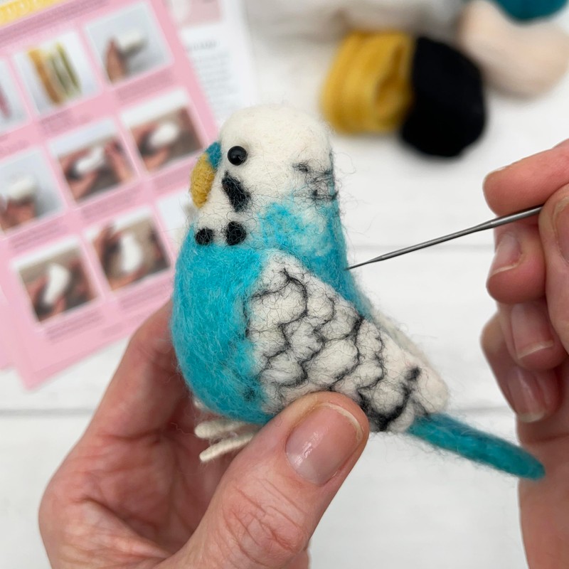 Bergin & Bath Needle Felting kit Budgie. Make a Blue