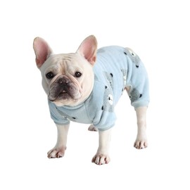 BT Bear Dog Pajamas Soft Warm Fleece Jumpsuit Cute Pet Clothes Onesie Costume for Puppy Small Dogs (Grey, M)