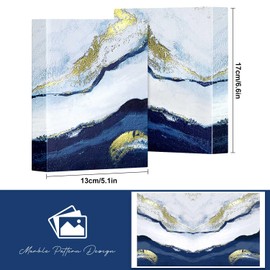 Lanpn Photo Album 10 x 15 cm 50 2 Packs Small Mini Leather Hardcover Slip-in Album for Portrait Photos Pictures Navy