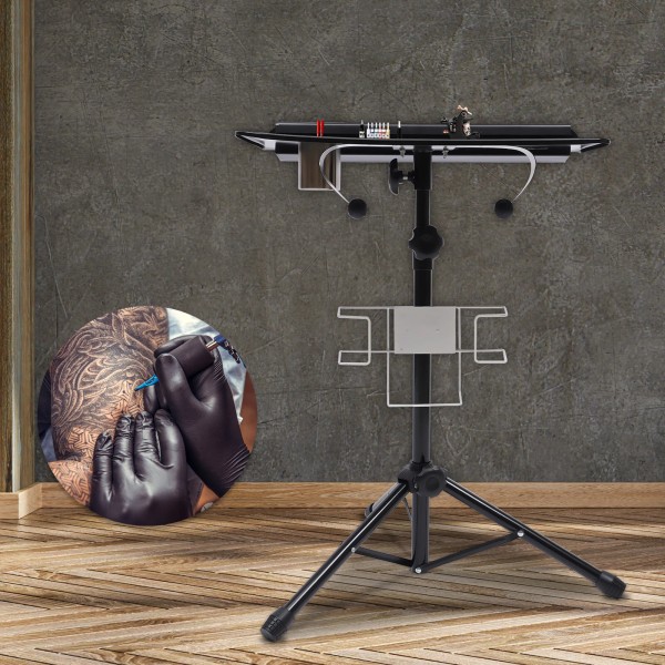 Unbranded Portable Tattoo Workbench Stand Adjustable Tattoo Table w/ Storage