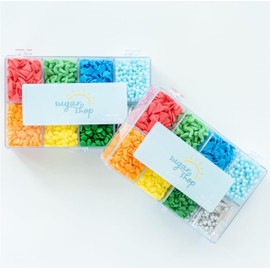 Sugar Shop 8 Mix Assorted Kids Sprinkles for Decorating Cakes, Cupcakes, Cookies and More (Rainbow Sprinkles)