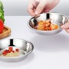 16 Pieces of Stainless Steel Small Plates, Dip Plates, Round