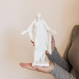 LDS Bookstore Christus Statue - Medium Size (10") - Polystone Replica of Jesus Christ Statue - Elegant Christian Decor for Home, Church, or Office