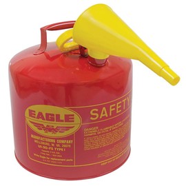 Stens 765-188 Red Metal Safety Fuel Can, 5 gal with Funnel, 24-Gauge hot Dipped Galvanized Steel