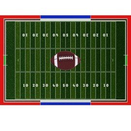 Mybecca Kids Rug American Football Field Rug 5'x7' (Approx:4'11" X 6' 10") Non-Slip Gel Backing (59" x 82") Children Area Rug for Playroom & Nursery