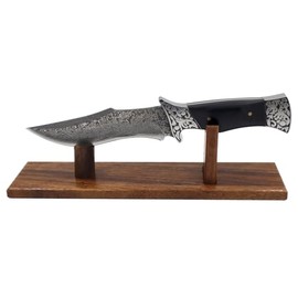 Exhibidor de cuchillos, soporte de madera de nogal natural, soporte de cuchillo de escritorio para colección de cuchillos de hoja fija para mostrar cuchillos de decoración