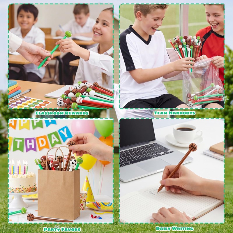 BESARME 30 Pcs Fun Pens, Gel Pen with 3D Sports