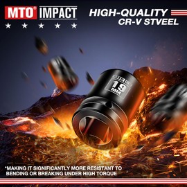 MTO 1/2" Drive 19mm Shallow Impact Socket, 6-Point Metric Socket for Automotive Maintaince, CR-V Steel Meets ANSI Standards