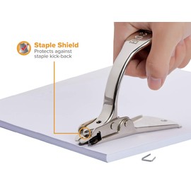 Bostitch Office Heavy Duty & Carton Staple Remover, Built in Staple Shield, Wear- Resistant Nickle Plated Finish Chrome