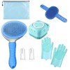 7Pcs Dog & Cat Grooming Kit, Deshedding Brush, Bath Scrubber,