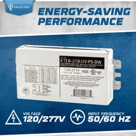 OHLECTRIC Replacement for Keystone KTEB-218-UV-PS-DW | 2 Lamp Compact Fluorescent Electronic Ballast | 18 Watts & 120-277V Input | High Power Factor & Program Start | UL Listed