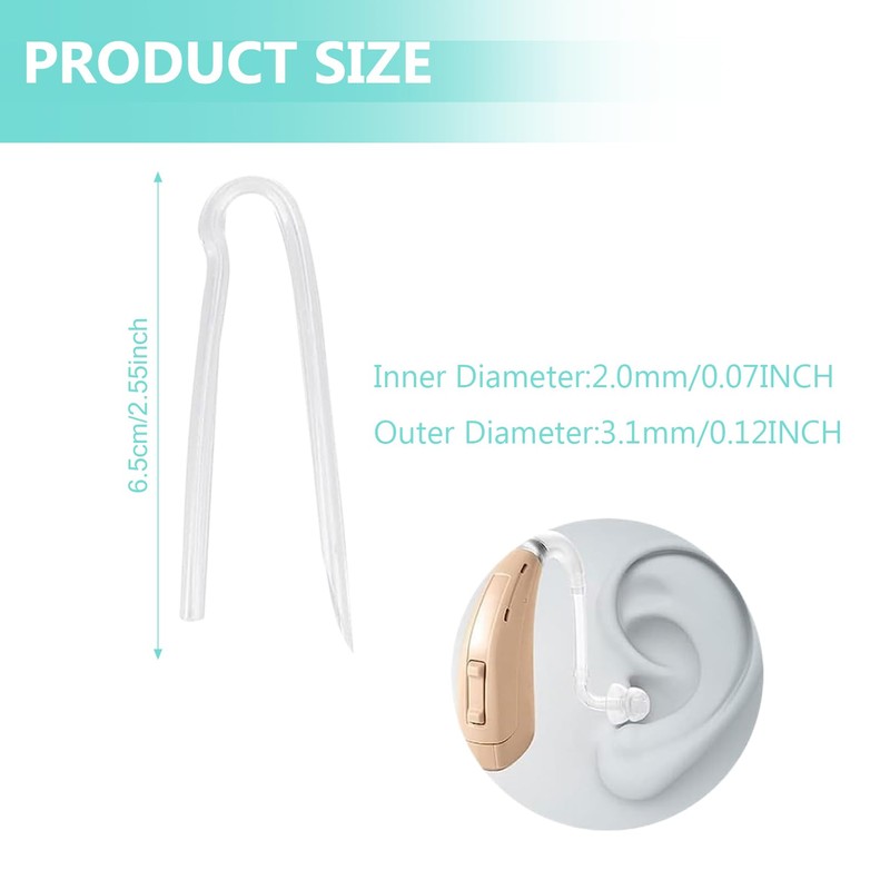 10pcs Hearing Aid Tubes,Lightweight Hearing Aid Tubes NHS, Suitable for