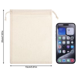 Pack of 24 Cotton Bags, 15 x 20 cm Fabric Bags with Drawstring, Fabric Storage Bag, Small Bags for Filling, Gift Bag for DIY Souvenir, Children's Birthday, Wedding, Party