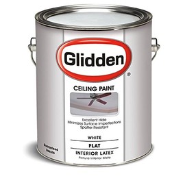 Glidden Interior Latex Ceiling Paint, White, Flat,1 gal