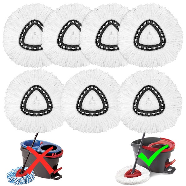 7 Pack Mop Replacement Heads Compatible with Spin Mop, Microfiber Spin Mop Refills, Easy Cleaning Mop Head Replacement