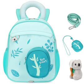 SUN EIGHT Kids Backpack with Plush Toy – Cute & Durable School Bag for Toddlers and Kindergarten