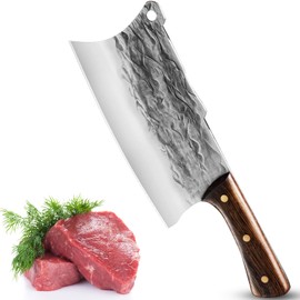 ZENG Butcher Knife, Chinese Cleaver Knife, Meat Cleaver Knife Heavy Duty, Kitchen Knife High Carbon Steel, for Kitchen, Camping, BBQ