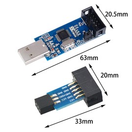 GERUI Pack of 3 Downloader Programmer 51 AVR ATMEGA8 Downloader 10 Pin USB Programmer to 6Pin Adapter Board for AVR Series Microcontrollers