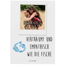 Mr. & Mrs. Panda Personalisierte Foto Postkarte Sternzeichen Fische - Geschenk, Geschenk März, Astrologie, Aszendent, Horoskop, Fische Sternbild,