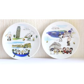 Shimizutougyou Italy Greek Snoopy Mini Plate Set of 2