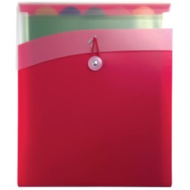 Better Office Products Vertical Expanding 6 Pocket Backpack File, 1 Piece, Letter Size, for Easy Backpack Access, Multicolored Pockets and Tabs, Asst'd Colors, Color Will Vary - Red, Blue, or Black