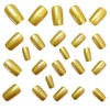 Square Press on Nails Short Fake Nails Gold False Nails