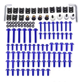 CNC Aluminum Universal Billet Complete Motorcycle Windscreen Fairing Bolts Kit Fastener Clip Bodywork Screws Nut Yamaha Blue