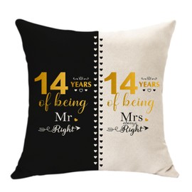 14th Anniversary Cushion Cover Gifts,14th Anniversary Wedding Gift for Couples,14 Year Anniversary for Him Her, 14th for Wife Husband, Gifts for 14 Years of Marriage (14th)