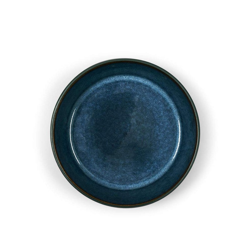BITZ Stoneware Soup Bowl, 18 cm Diameter, Black/Dark Blue