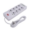 8 Way Power Strip USB C European Socket Desk Wall