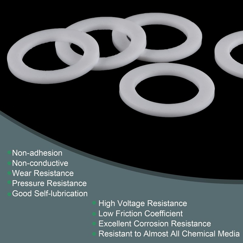 sourcing map PTFE Flat Seal 30 mm AD 20 mm