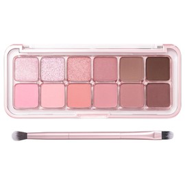 TikTok's Popular Eyeshadow Palette, 12 Matte Colors, High Color Palette, Shadow Pigment, Long Lasting, Waterproof, Sweat Proof, Suitable for Foundation Makeup, Rich Color Variations, Easy to Use for