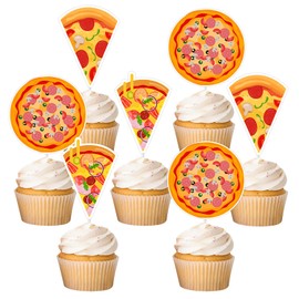 Pizza Party Cupcake Topper, 36pcs Little Cute Pizza Cupcake Picks Fast Food Theme Slice Slice Dessert Decorations Party Favors for Birthday Baby Shower Supplies