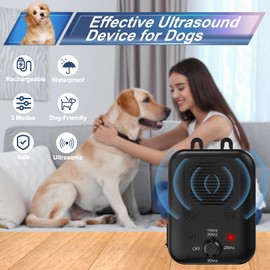 ewrazi Anti Barking Device, Rechargeable Dog Barking Control Devices Sonic Bark Deterrent Devices Ultrasonic Anti bark Device for Dogs with 3 Modes, Dog Barking Silencer Indoor Outdoor