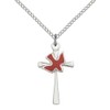 F A Dumont Sterling Silver Cross/Holy Spirit Pendant with 18"