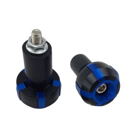 OKSTNO Motorcycle 7/8" Brake Clutch Slider Handle Bar Grip End Cap 2 Pcs (Blue)