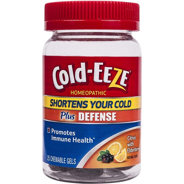 Cold-EEZE Plus Defense Chewable Gels, Citrus with Elderberry 25ct- Shortens Colds, Promotes Immune Health*