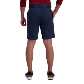 Haggar Men's Stretch Chino Pleat Front Walk Short, Navy, 34
