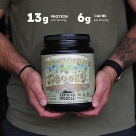 Earth Fed Muscle Common Ground Vegan Protein Powder, Plant Based Protein with Himalayan Pink Salt & MCT Oil - Soy Free - Gluten Free - Zero Added Sugar - Keto (25.4 Ounce, Vanilla)