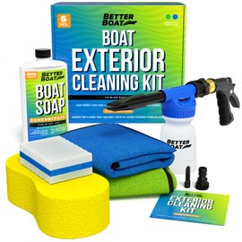Boat Cleaning Kit, Wash Soap, Foam Gun, Sponge, Microfiber Cloths, Marine Cleaner for Pontoon, Fishing, Bass Boats, RV Supplies, Boating Gifts for Men and Women