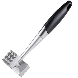 Armo® Stainless Steel Meat Tenderizer Non Slip Double Sided Kitchen Hammer Mallet for Chicken, Beef, Steak