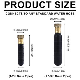 2pcs Drain Bladders, Rubber Drain King Cleaner for 1-2" & 1.5-3" Pipe Bladder Unclogger Clog Remover Tool for Kitchen Bathroom Showers Sink, Swimming Pool Main Line Sewer Drains Cleaning