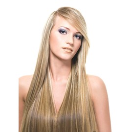 Tressmatch 20”-22" Remy Human Hair Clip in Extensions Thick to Ends Brown Blonde Highlights (#12/613) 10 Pieces Full Head Luxury Set [Set Weight:5.7oz/160grams] …