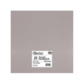 PA Paper Accents Smooth Cardstock 12" x 12" Hurricane, 74lb Colored cardstock Paper for Card Making, Scrapbooking, Printing, Quilling and Crafts, 25 Piece Pack