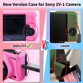 Camera Case for Sony ZV-1, ZV1 Case Silicone Cover Camera Sleeve Body Skin Protective Case with Removable Lens Cap for Sony ZV1 Digital Camera, Rose