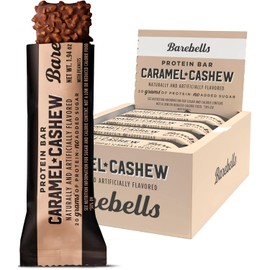 BAREBELLS Barritas de proteína Barebells con sabor a caramelo y anacardos, 12, 1,9 oz, con 20 g de alto contenido de proteínas, barra de proteína de c12 unidades (paquete de 1)